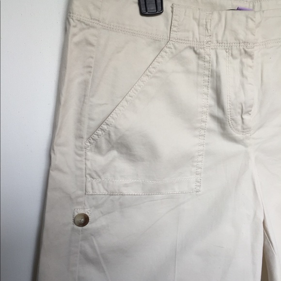 Ann Taylor Adjustable Utility Shorts Khaki Sz 6 - Picture 3 of 7